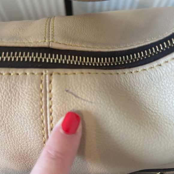 Dooney & Bourke 1975 European Leather Sophie Hobo Tan & Black Gold Hardware - Picture 11 of 16